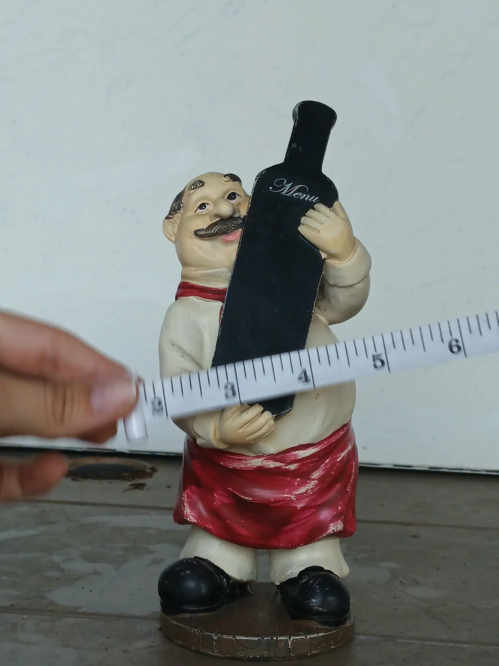 Vtg Italian Fat Chef Baker Holding Menu Statue Figurine Retro Kitchen Decor Med.